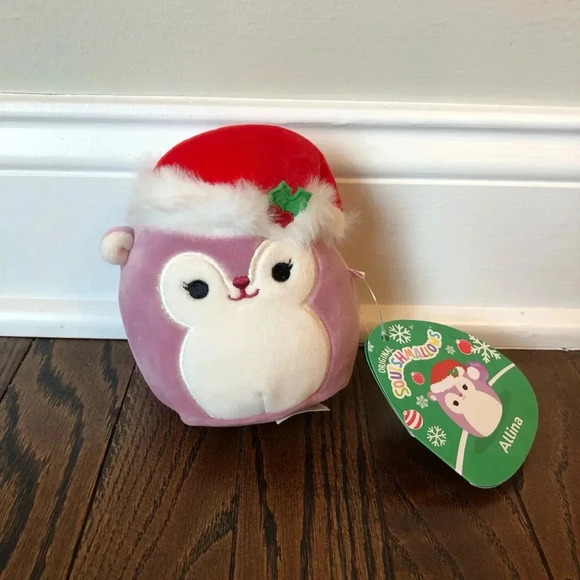 Original Squishmallows 5” Allina the Squirrel w/Santa Hat - BRAND NEW W/TAGS! - Picture 1 of 6